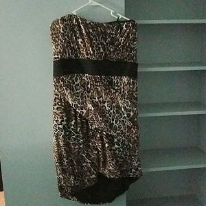 Torrid. Strapless leopard dress